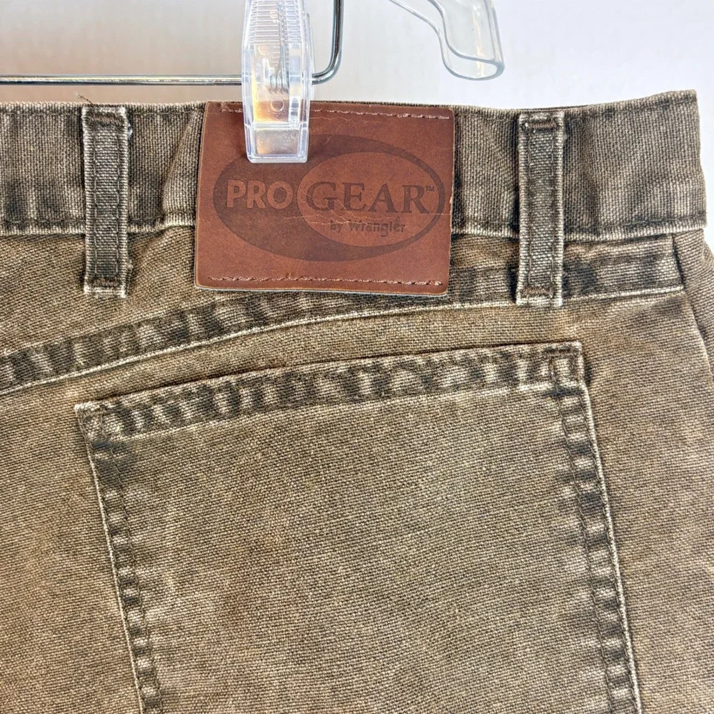 Wrangler Pro Gear Mens 42x30 Brown Brush Hunting Canvas Overlay Workwear Pants